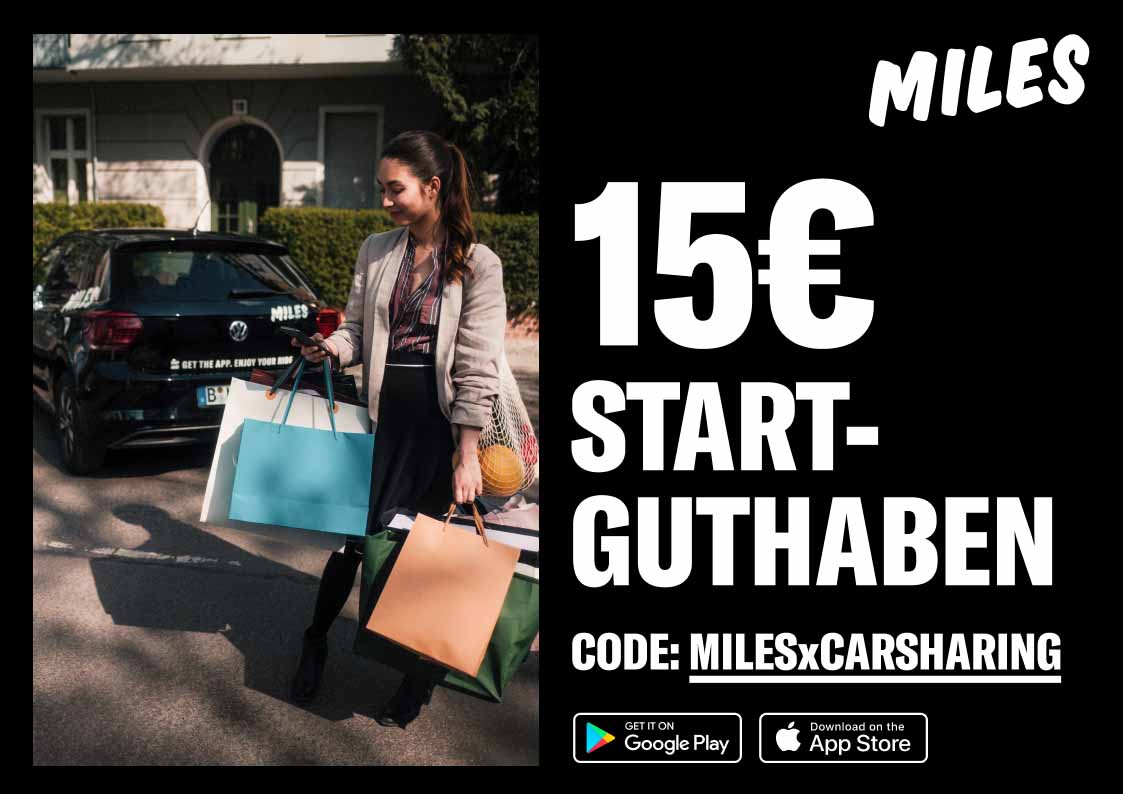 MILES Promo Guthaben Februar Carsharing - Code € geschenkt 2024 Gutschein 10